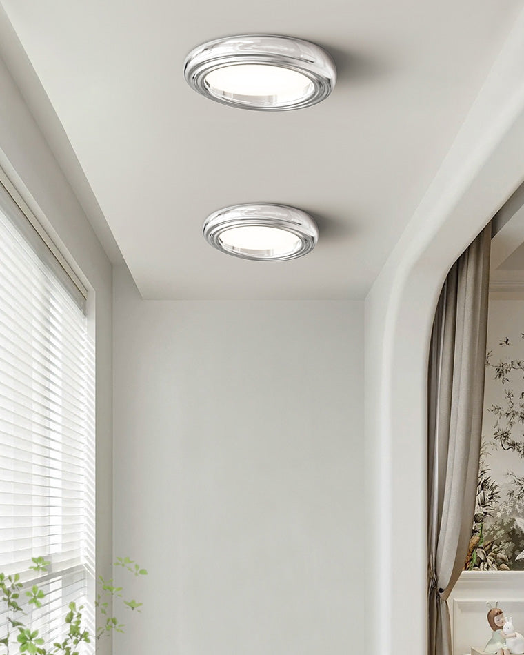 WOMO Dimmable Round Flat Chrome Ceiling Light-WM1064