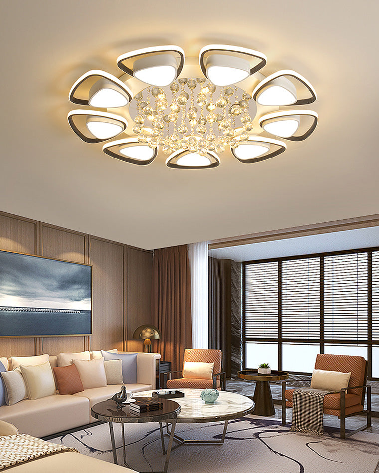 WOMO Big Flower Crystal Flush Mount Ceiling Light-WM1075