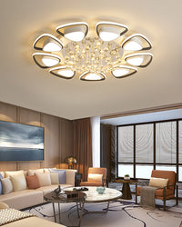 WOMO Big Flower Crystal Flush Mount Ceiling Light-WM1075