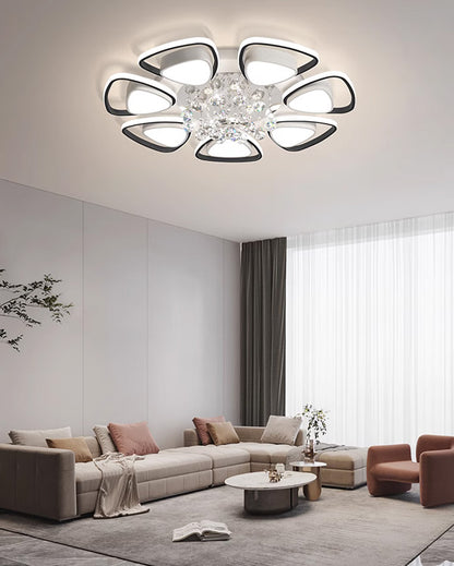 WOMO Big Flower Crystal Flush Mount Ceiling Light-WM1075