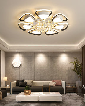 WOMO Big Flower Crystal Flush Mount Ceiling Light-WM1075