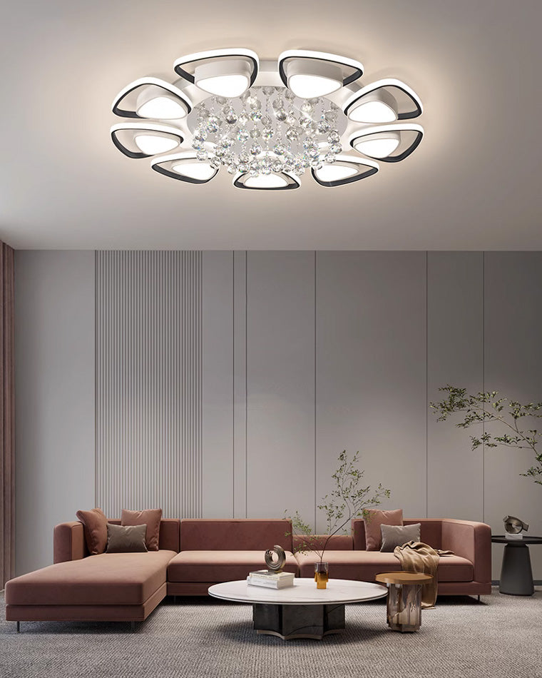 WOMO Big Flower Crystal Flush Mount Ceiling Light-WM1075