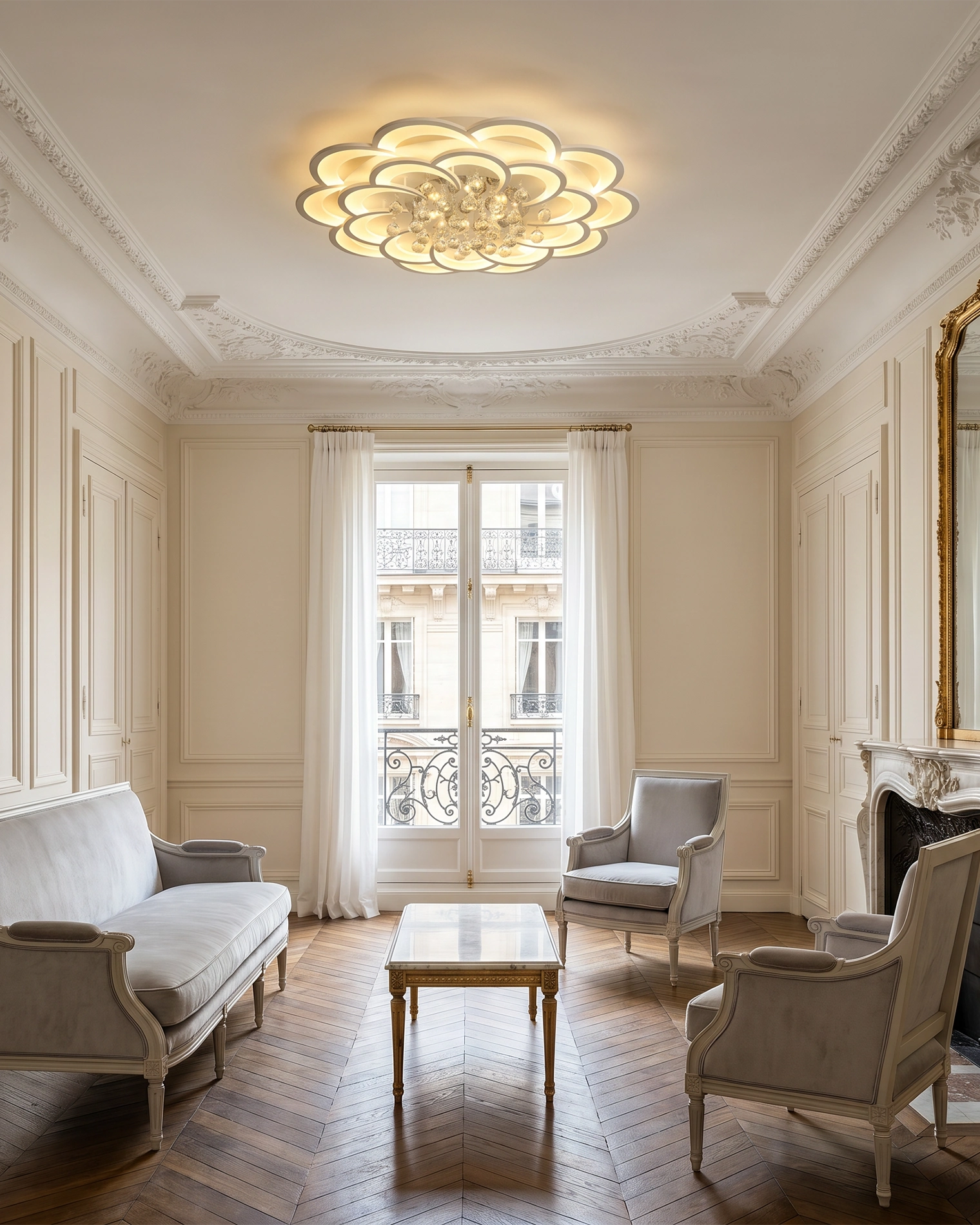 WOMO Big Flower Crystal Ceiling Light-WM1078