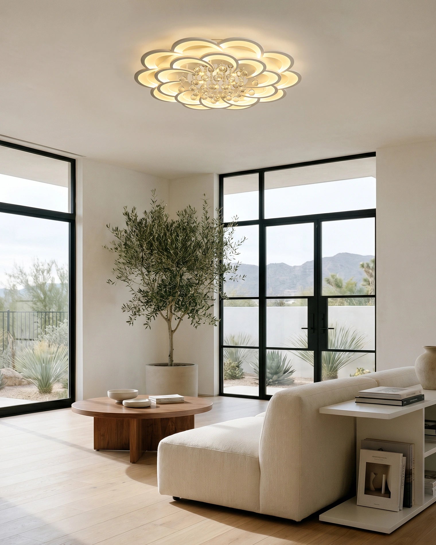 WOMO Big Flower Crystal Ceiling Light-WM1078