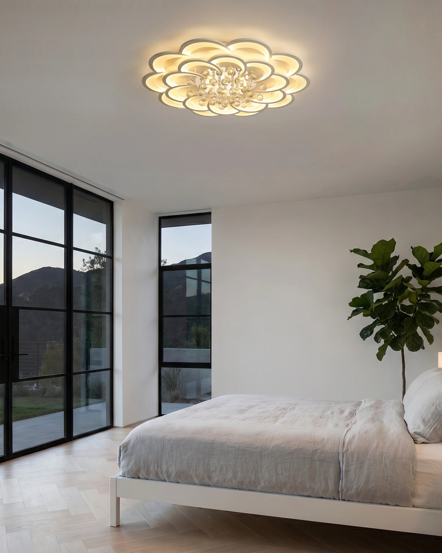 WOMO Big Flower Crystal Ceiling Light-WM1078