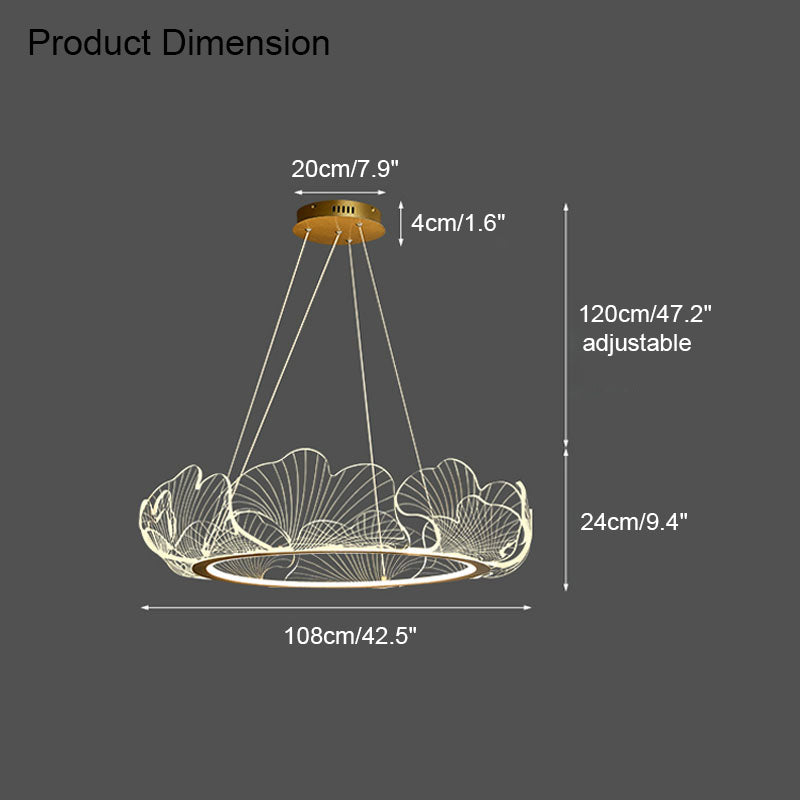 WOMO  Acrylic Ginkgo Leaf Chandelier - WM2000