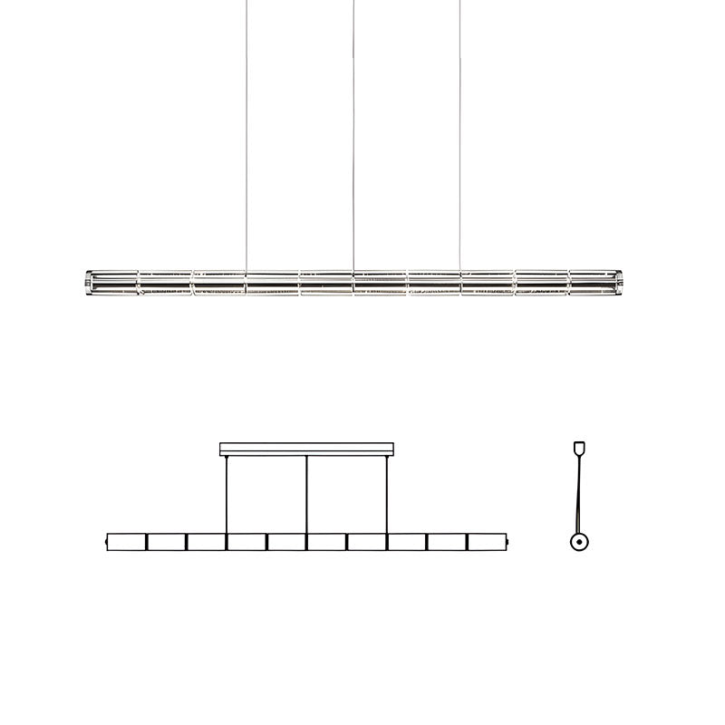 WOMO Minimalist Glass Linear Chandelier-WM3222