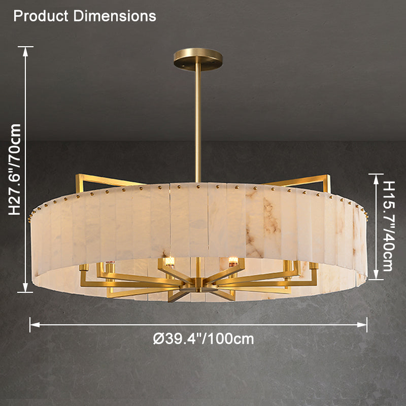 WOMO Round Alabaster Chandelier-WM2390