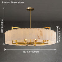 WOMO Round Alabaster Chandelier-WM2390a