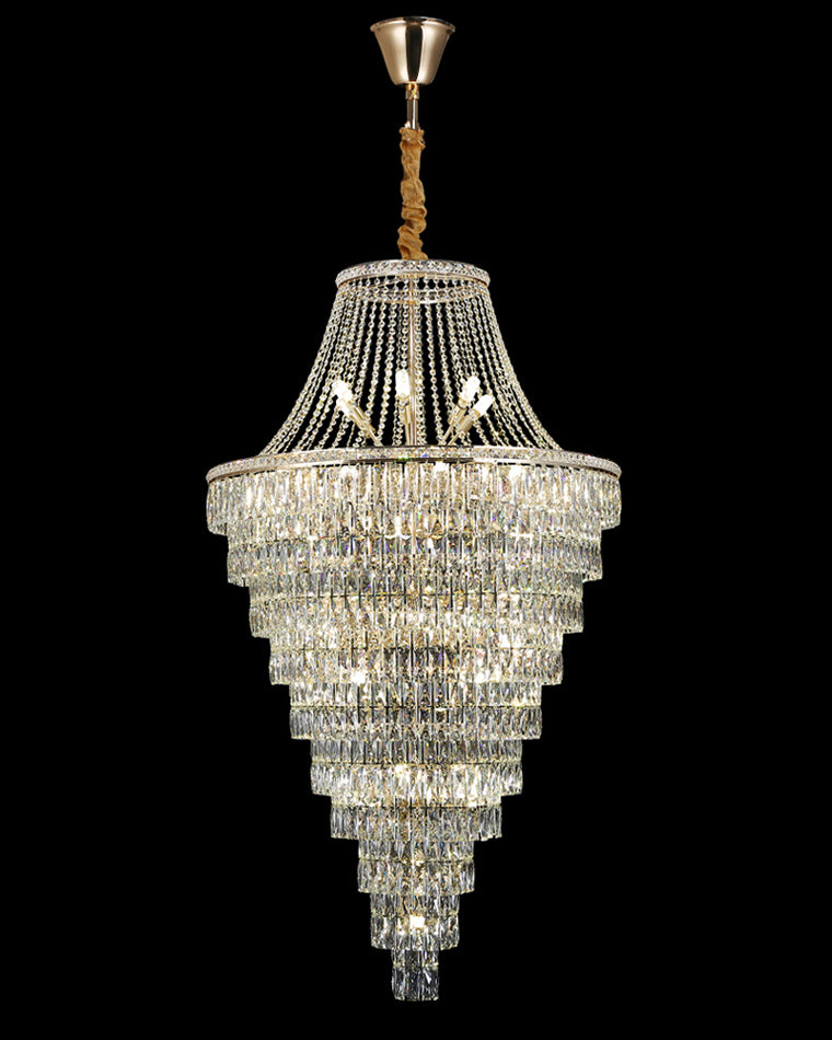 WOMO Oversized Gold Crystal Chandelier-WM2379