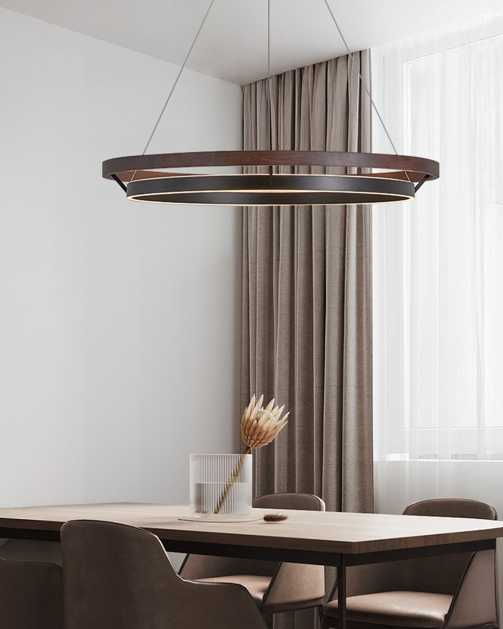 WOMO Circular Led Wood Chandelier-WM2492