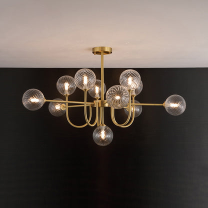 WOMO Glass Globe Brass Arm Chandelier-WM2255