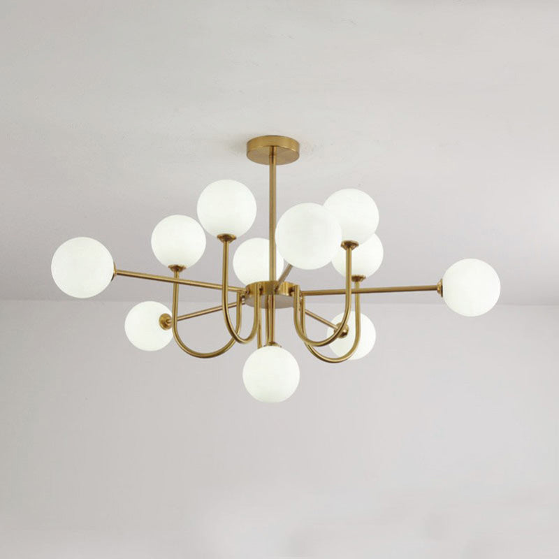 WOMO Glass Globe Brass Arm Chandelier-WM2255