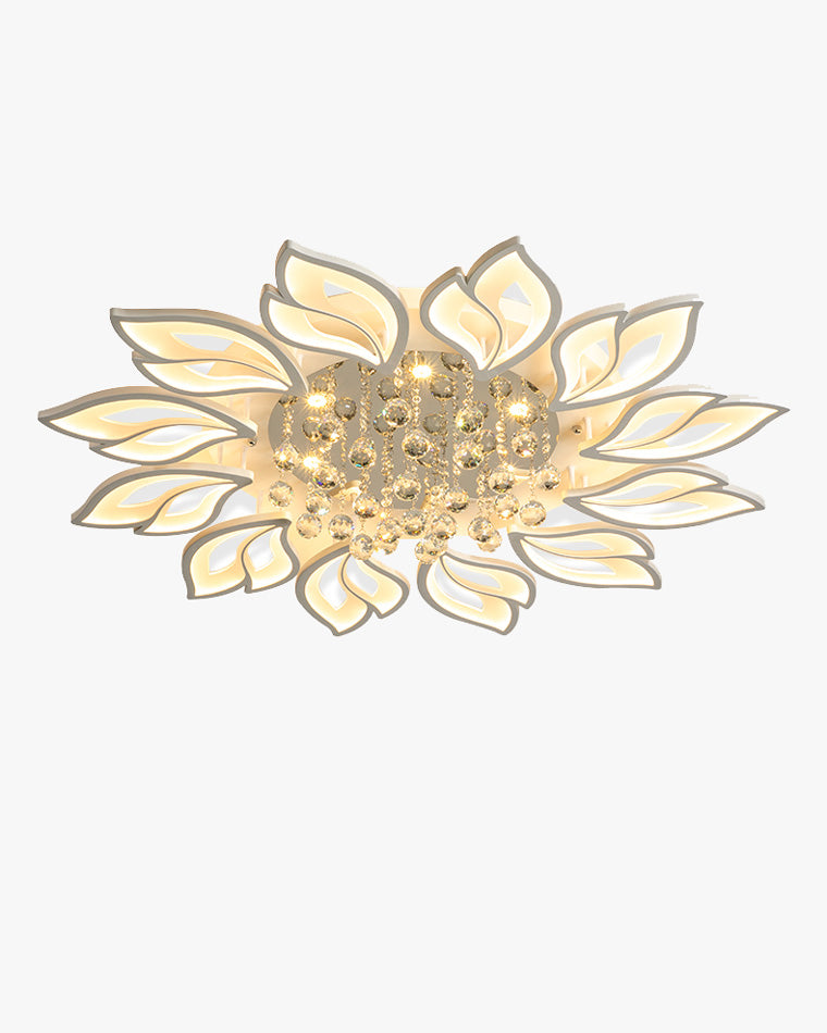 WOMO Big Flower Crystal Flush Mount Ceiling Light-WM1107