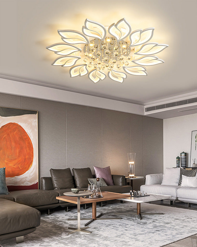 WOMO Big Flower Crystal Flush Mount Ceiling Light-WM1107