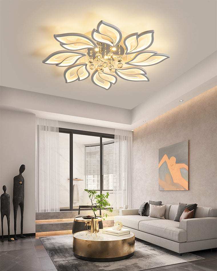 WOMO Big Flower Crystal Flush Mount Ceiling Light-WM1107