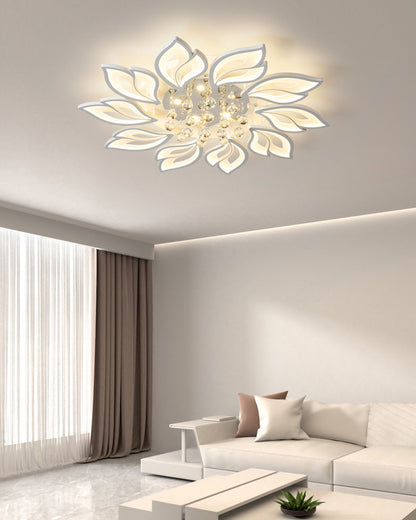 WOMO Big Flower Crystal Flush Mount Ceiling Light-WM1107