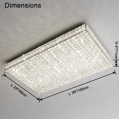 WOMO Crystal Square Flush Mount Ceiling Light-WM1114