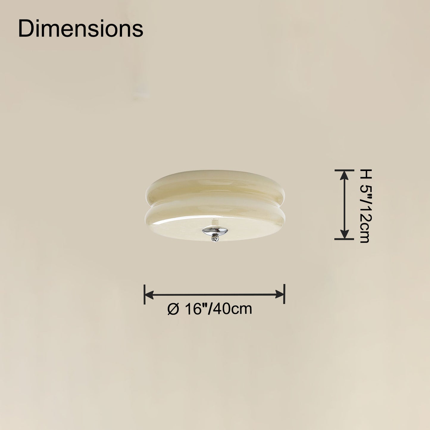 WOMO Round Cream Glass Flush Mount Ceiling Light-WM1132