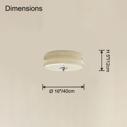 WOMO Round Cream Glass Flush Mount Ceiling Light-WM1132