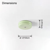 WOMO Round Cream Glass Flush Mount Ceiling Light-WM1132