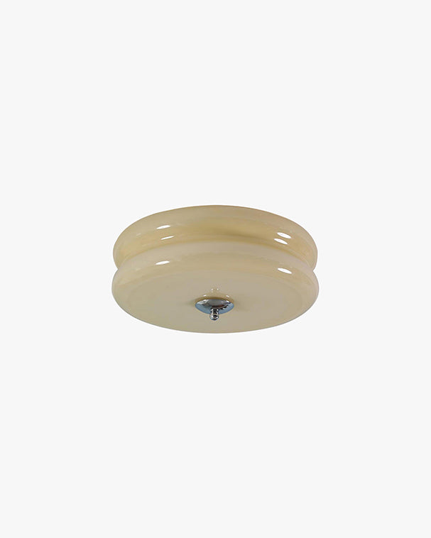 WOMO Round Cream Glass Flush Mount Ceiling Light-WM1132