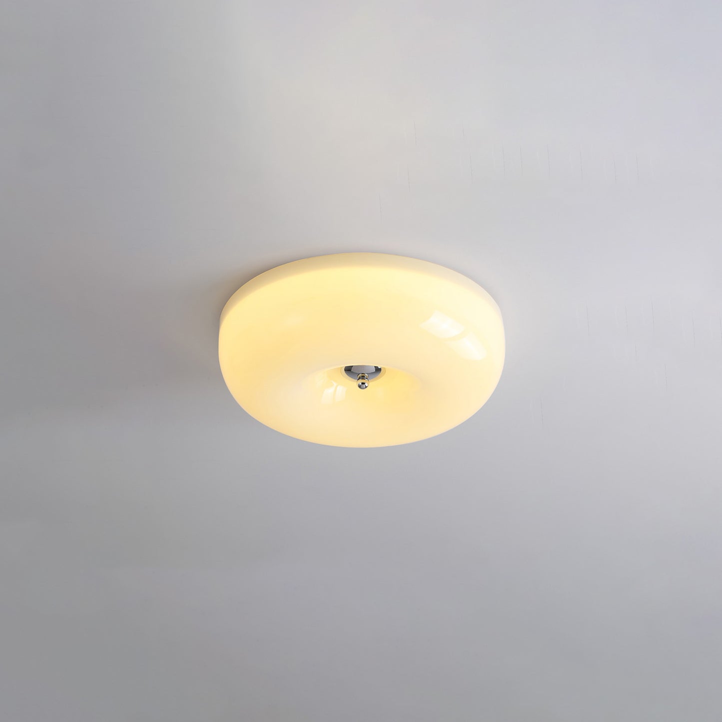 WOMO Round Milk Glass Flush Mount Ceiling Light-WM1134