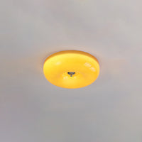 WOMO Round Milk Glass Flush Mount Ceiling Light-WM1134