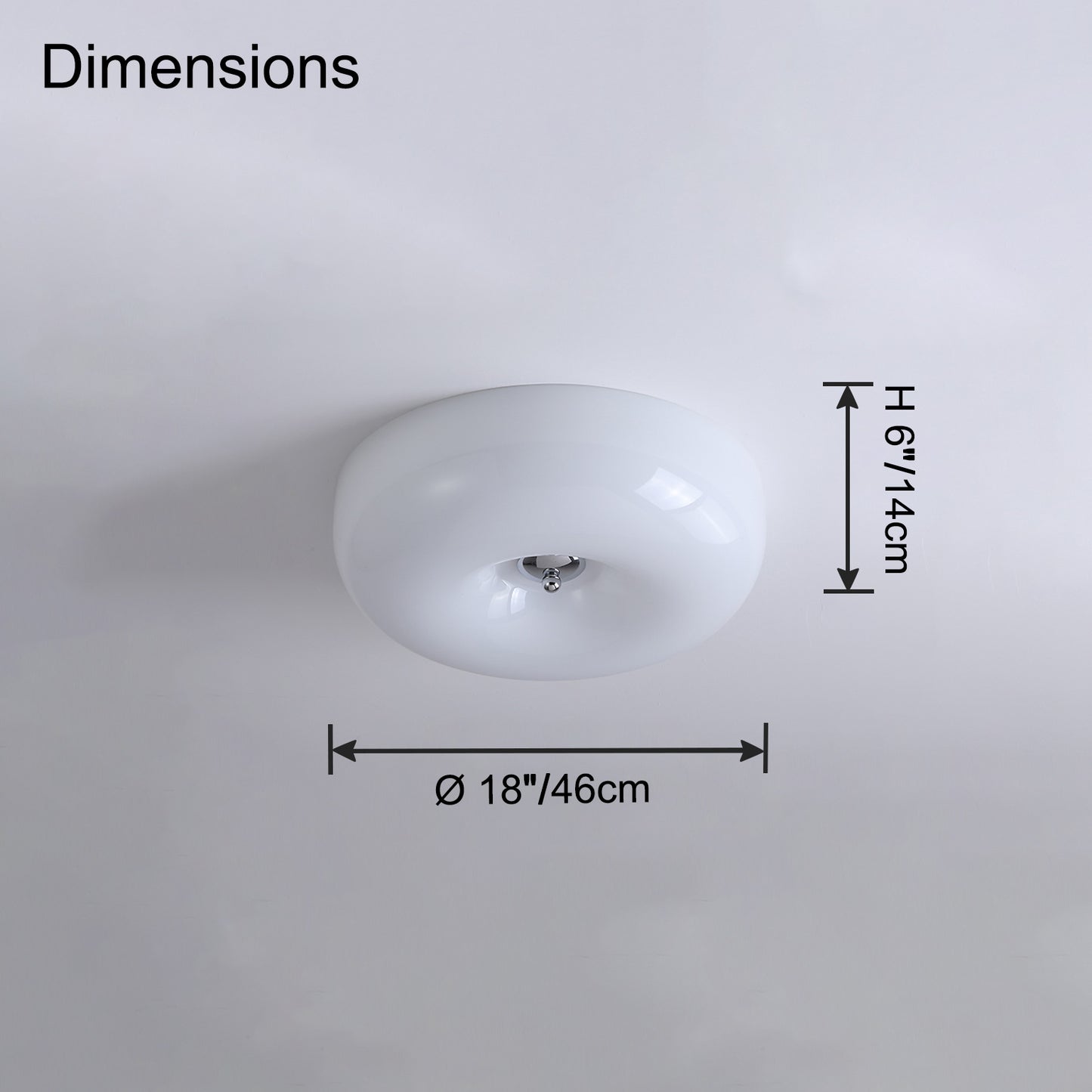 WOMO Round Milk Glass Flush Mount Ceiling Light-WM1134