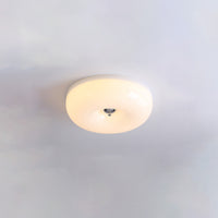 WOMO Round Milk Glass Flush Mount Ceiling Light-WM1134