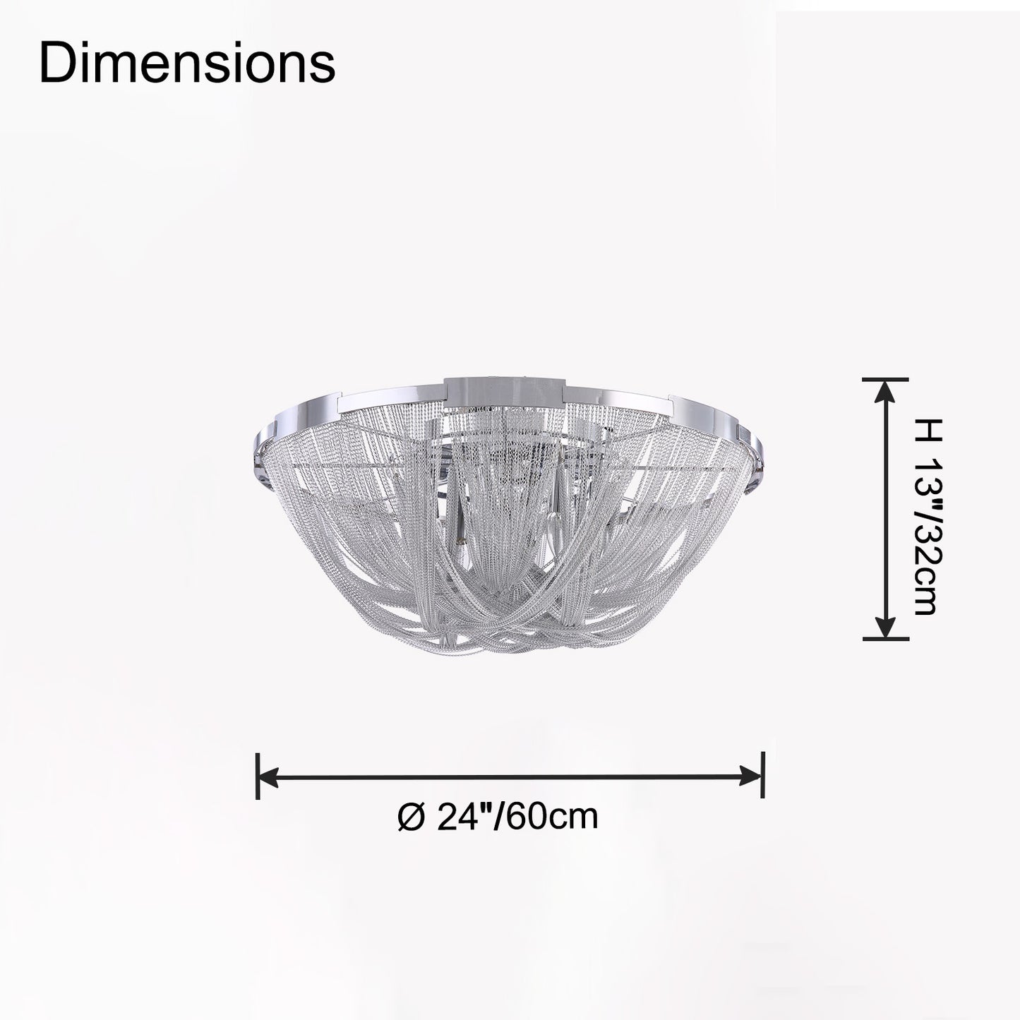 WOMO Bowl Fringe Flush Mount Ceiling Light-WM1137