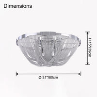 WOMO Bowl Fringe Flush Mount Ceiling Light-WM1137