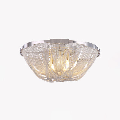 WOMO Bowl Fringe Flush Mount Ceiling Light-WM1137