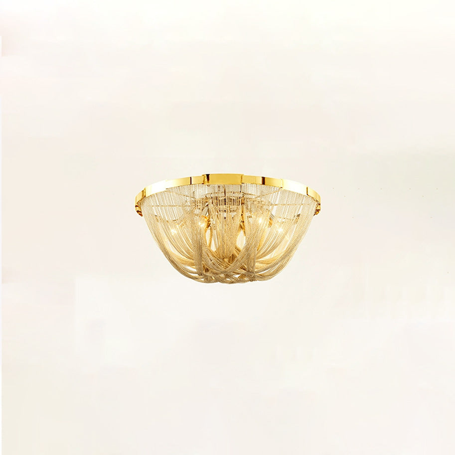 WOMO Bowl Fringe Flush Mount Ceiling Light-WM1137