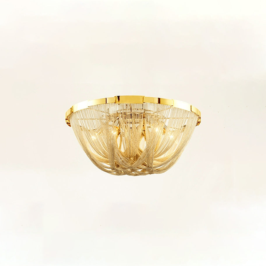 WOMO Bowl Fringe Flush Mount Ceiling Light-WM1137