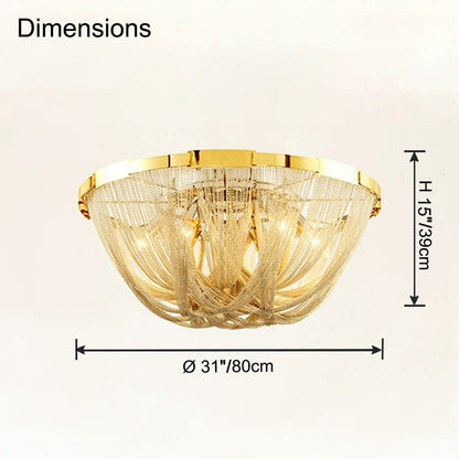 WOMO Bowl Fringe Flush Mount Ceiling Light-WM1137