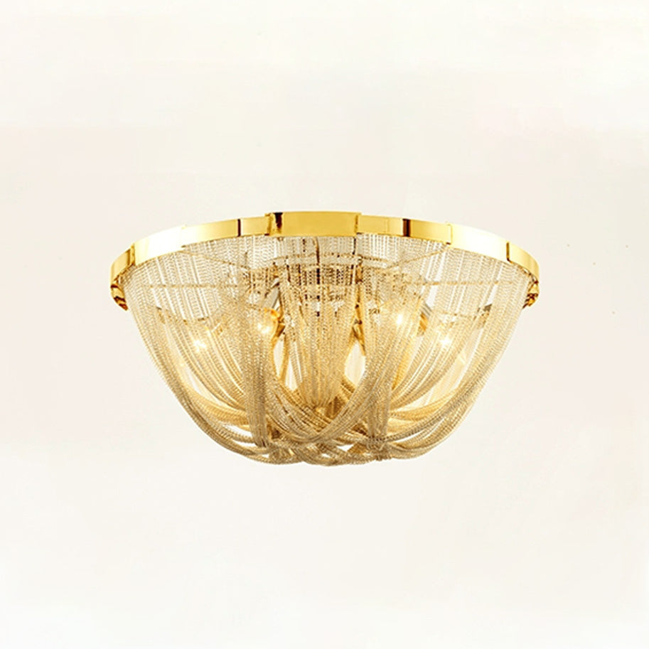 WOMO Bowl Fringe Flush Mount Ceiling Light-WM1137