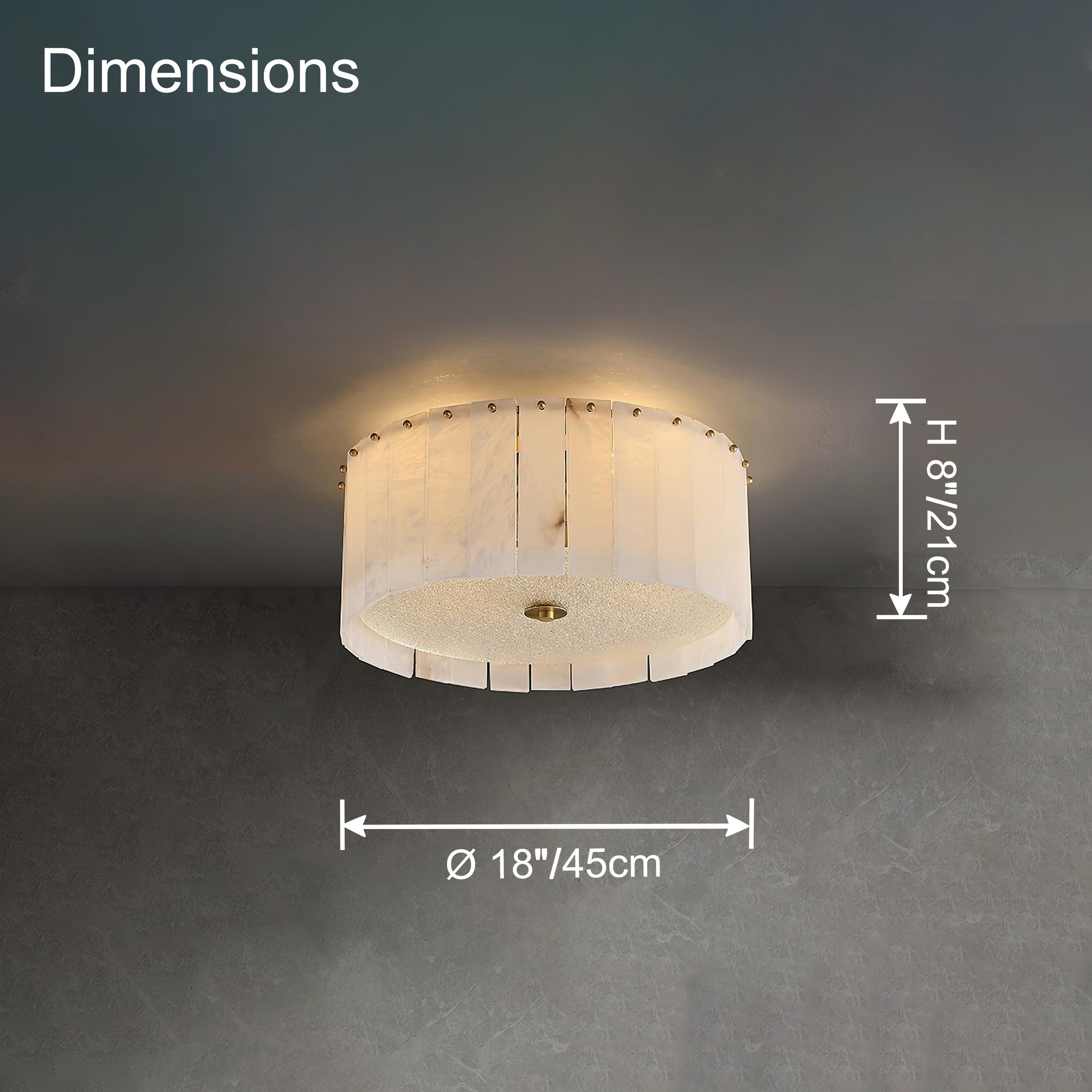 WOMO Drum Alabaster Ceiling Light-WM1139