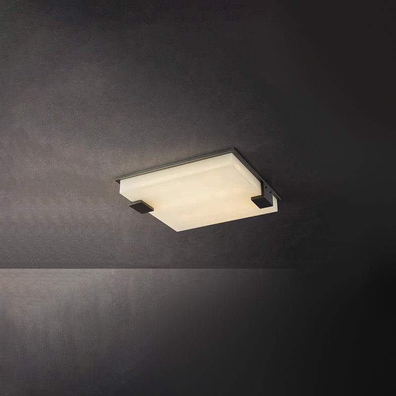 WOMO Square Alabaster Flush Mount Ceiling Light-WM1149