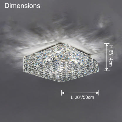 WOMO Square Crystal Flush Mount Ceiling Light-WM1130