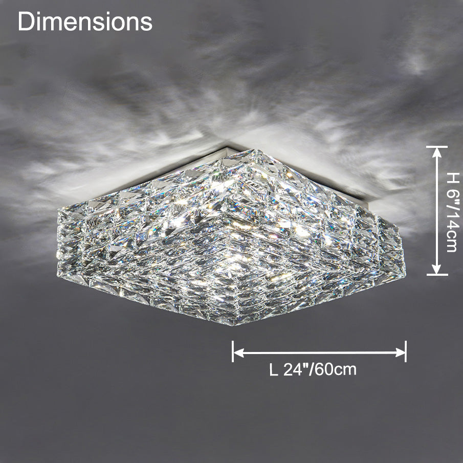 WOMO Square Crystal Flush Mount Ceiling Light-WM1130