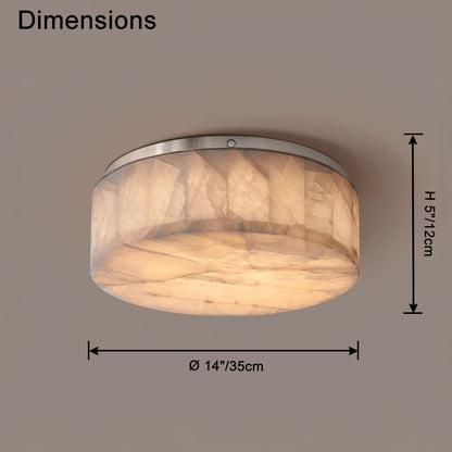 WOMO Drum Alabaster Flush Mount Ceiling Light-WM1143