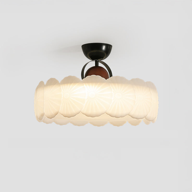 WOMO Textured Round Semi Flush Ceiling Light-WM1161