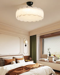 WOMO Textured Round Semi Flush Ceiling Light-WM1161