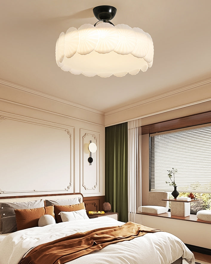 WOMO Textured Round Semi Flush Ceiling Light-WM1161