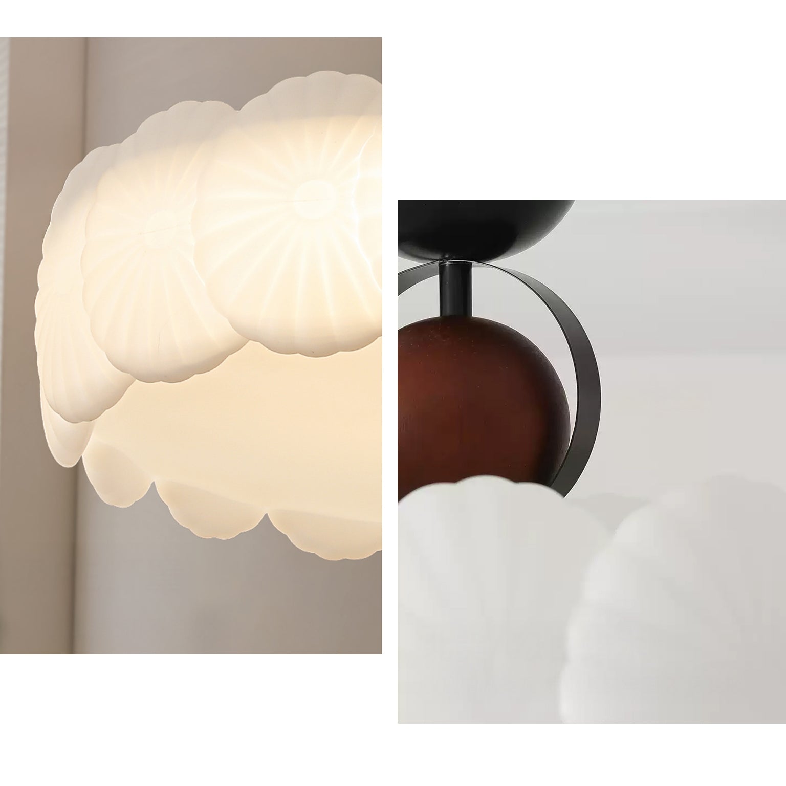 WOMO Textured Round Semi Flush Ceiling Light-WM1161