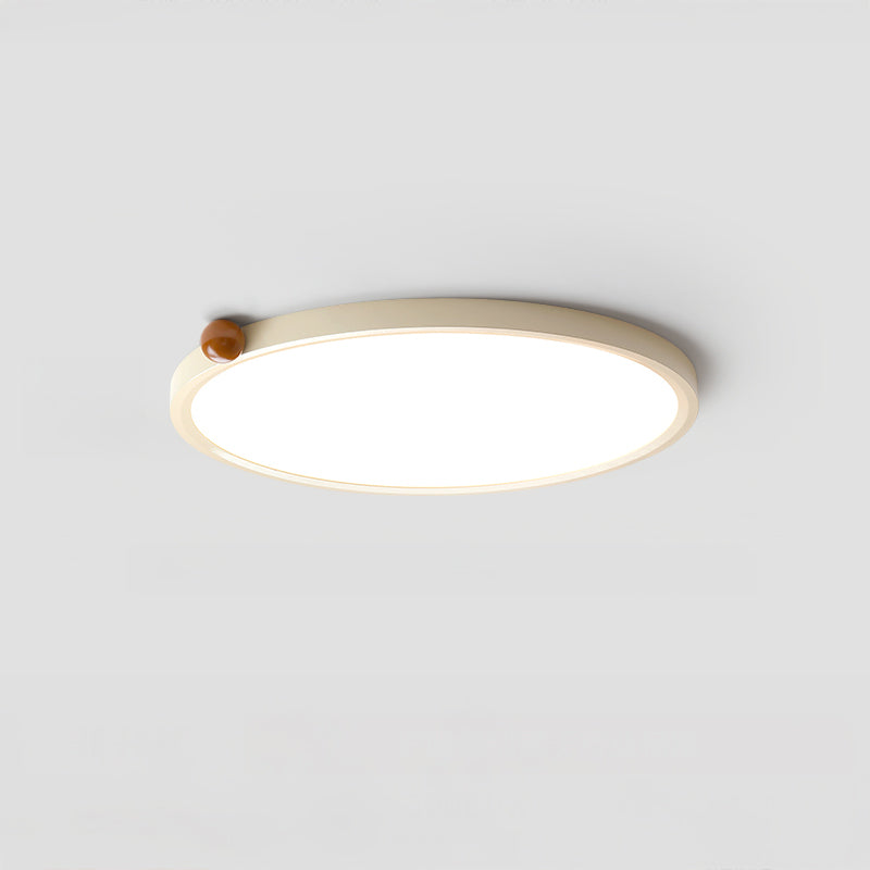 WOMO Beige Flat Round Flush Mount Ceiling Light-WM1162