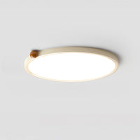 WOMO Beige Flat Round Flush Mount Ceiling Light-WM1162