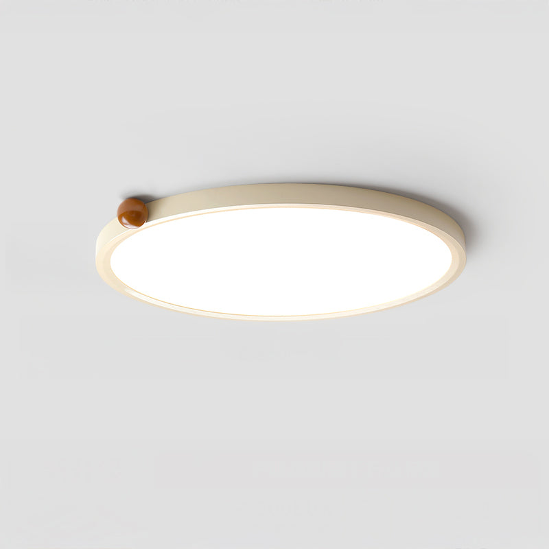 WOMO Beige Flat Round Flush Mount Ceiling Light-WM1162