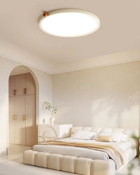 WOMO Beige Flat Round Flush Mount Ceiling Light-WM1162